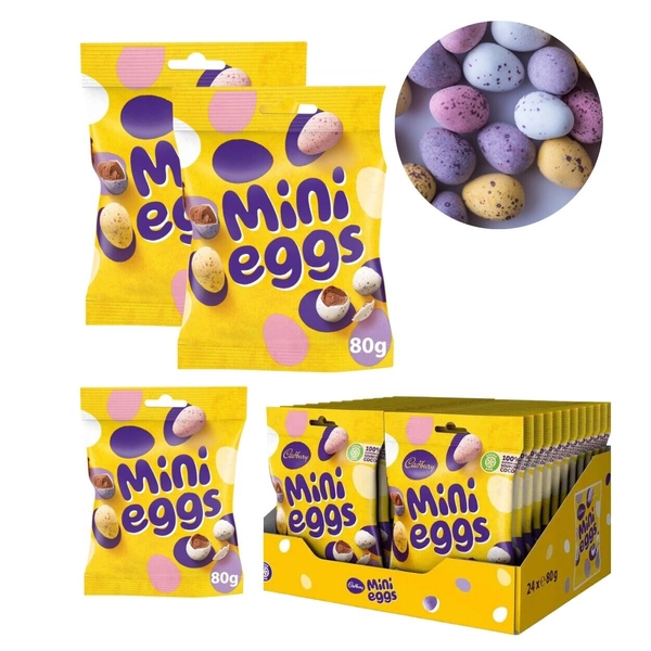 Cadbury Mini Eggs Chocolate Bag 80g Sweet 2025 Easter Treat Every Bite Gift Pack