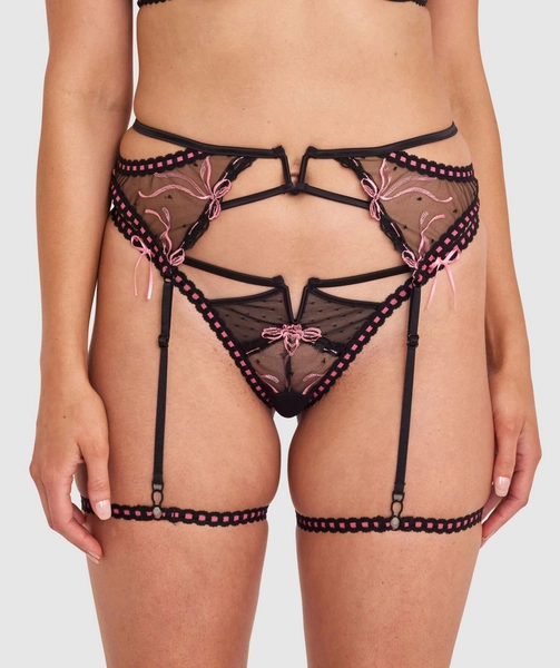 Night Games Bow Peep Suspender - Black L