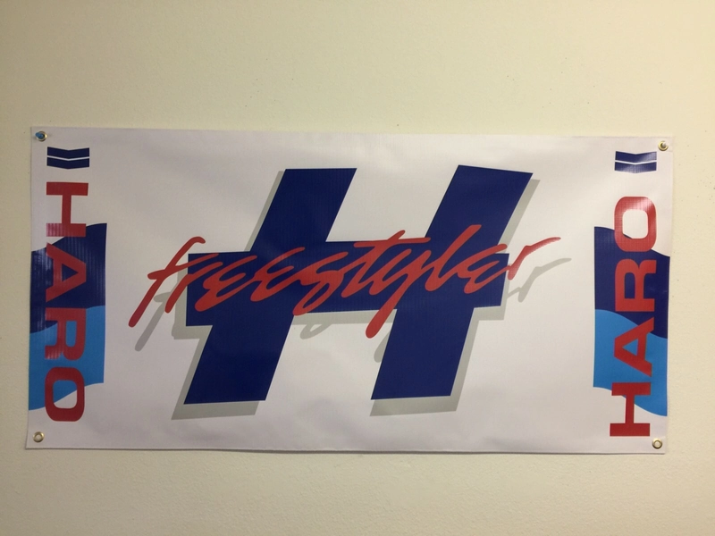 old school bmx haro freestyler BANNER 2ft X 2ft vdc hutch gt se racing