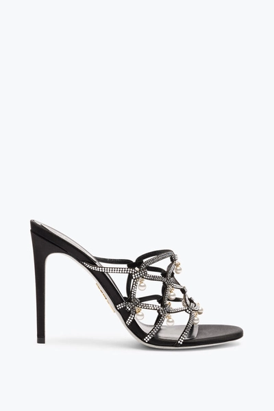 Renee Caovilla ESMERALDA BLACK SLIDER SANDAL 105
