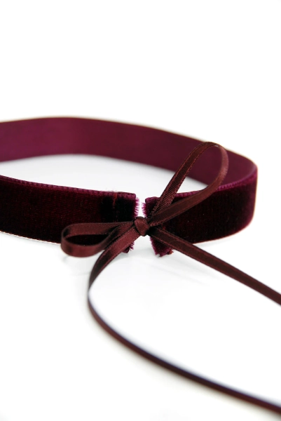 BURGUNDY VELVET CHOKER Elegant, Burgundy Velvet Choker With Thin Double-face Satin Ribbons for Tying - Etsy