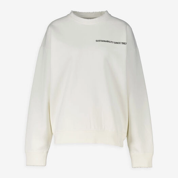 
            Weißes Sweatshirt mit Fleece-Futter & schwarzen Aufdrucken - TK Maxx at