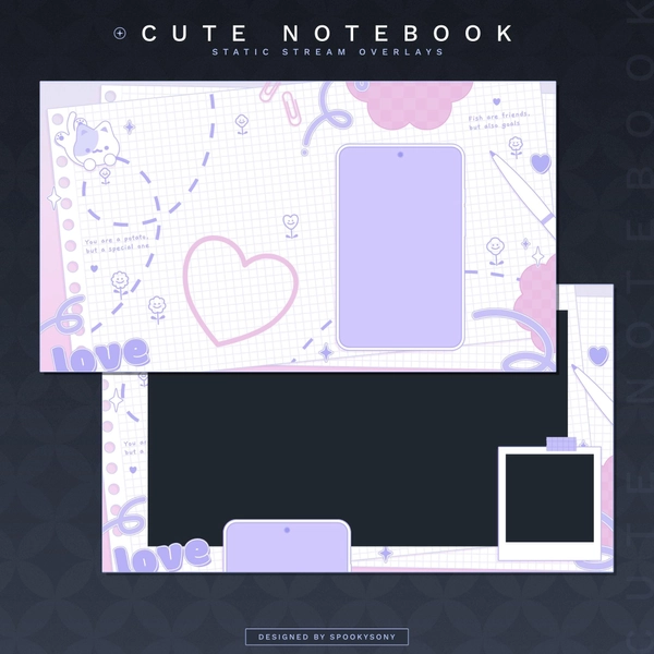 Cute Notebook Static Stream Overlays