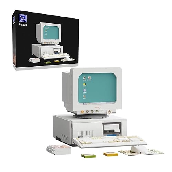 BRICKKK Retro Computer Building Blocks Set, Vintage PC Model Kit for Adults, Creative Collectible Computer Model Bricks Set, Classic Desktop Construction Kit, Perfect Display Piece for Home or Office