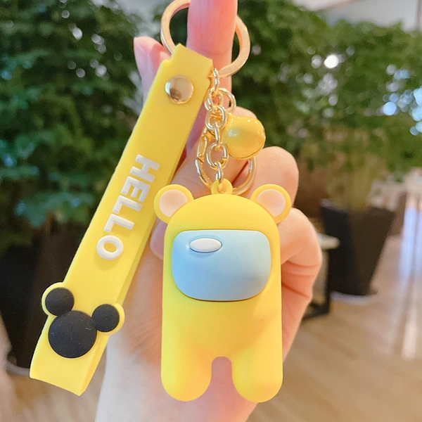 Cute Astronaut Keychain Impostor Key Ring Crewmate Accessories - Yellow