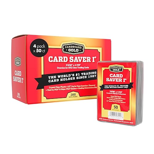 Cardboard Gold Card Saver 1-200 Count - Semi Rigid Card Holder, Trading Card Protectors - PSA-Approved Cardsaver for Baseball, Trading, Sports Cards - Card Sleeves, Binder, & Storage Box Compatible - 200 Card Savers