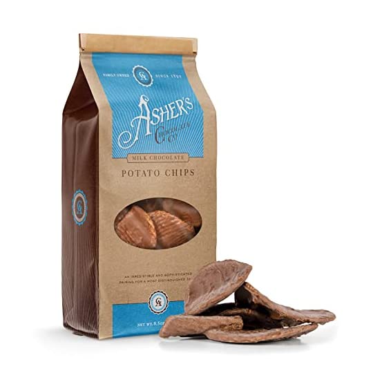 
                            Asher's Chocolate Company, Delicious Chocolate Covered Potato Chips, Made from the Finest Kosher Chocolate, Family Owned Since 1892 (8.5oz, Milk Chocolate)
                        