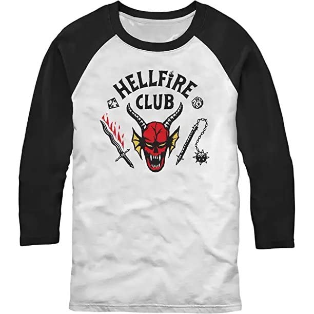 Unisex Raglan Baseball Top | Adult Standard Hellfire| 3/4 Sleeve Cut Shirt