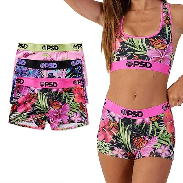PSD Women's Animal Print Boy Shorts - Full Coverage Women's Underwear - Comfortable Stretch Panties for Women