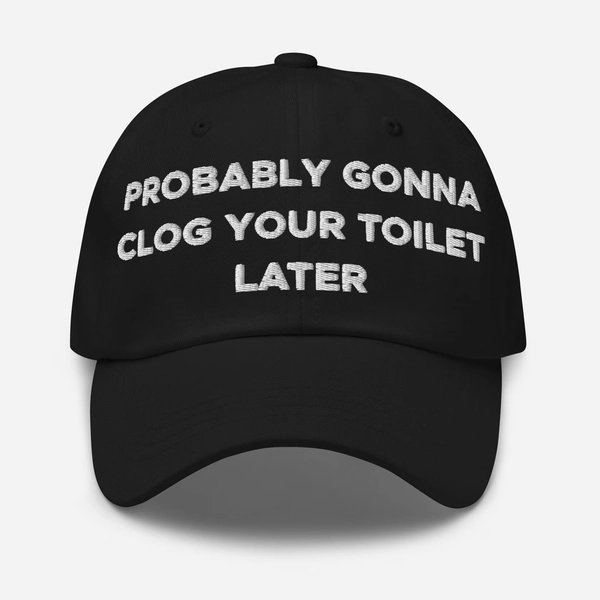 Probably Gonna Clog Your Toilet Later Hat (Embroidered Dad Cap)