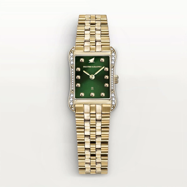 H&B Cronvas Pavé, Gold & Green