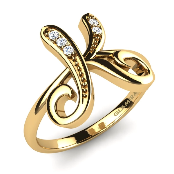 9ct Yellow Gold Round Diamond Ring K