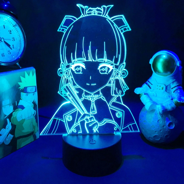 Kamisato Ayaka Gesnhin Impact Night Light Genshin Ayaka LED Table Lamp - A