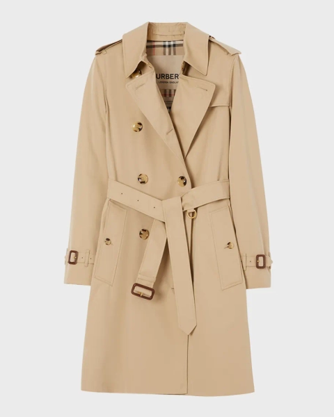 Kensington Organic Belted Double-Breasted Trench Coat