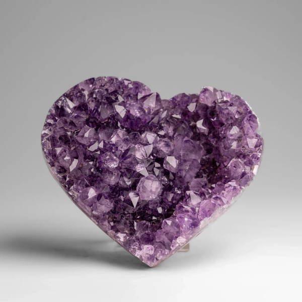 Genuine Amethyst Crystal Cluster Heart from Uruguay (546.8 Grams)