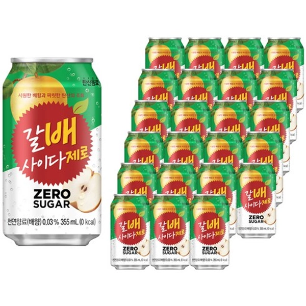 PEAR DRINK κ°μλ§λ λ°° μ¬μ΄λ€ μ λ‘, 355ml, 24κ°