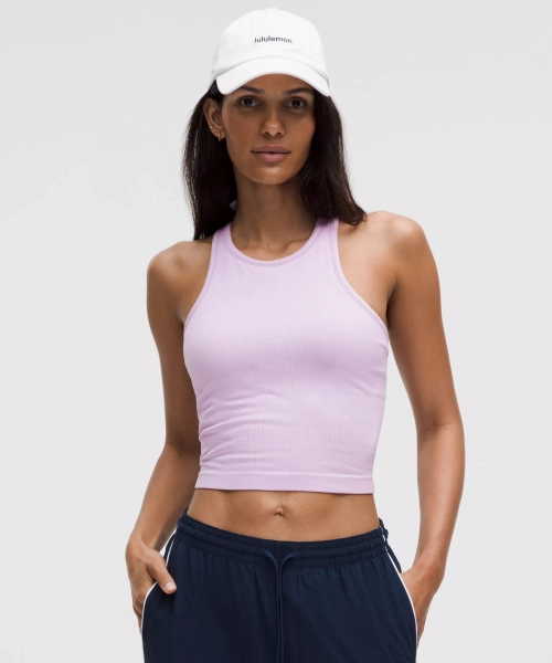 Ebb to Street Cropped Racerback Tank Top *Light Support, B/C Cup - Dilute Wash Iced Violet - 10