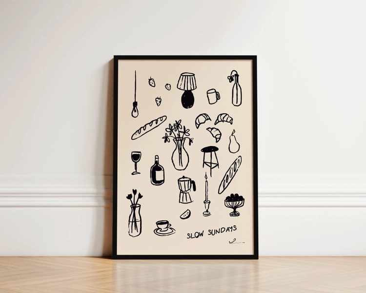 Slow Sundays Coffee Print and Frame