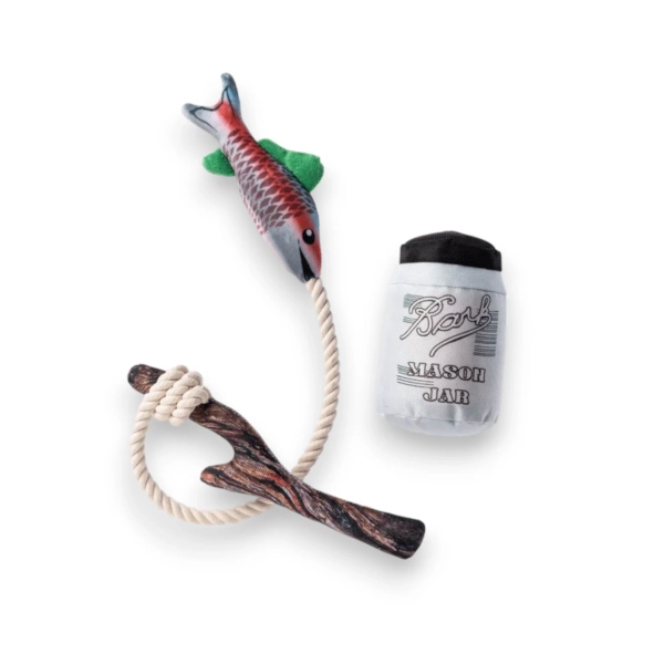 Fish & Mason Jar Plush Dog Toys