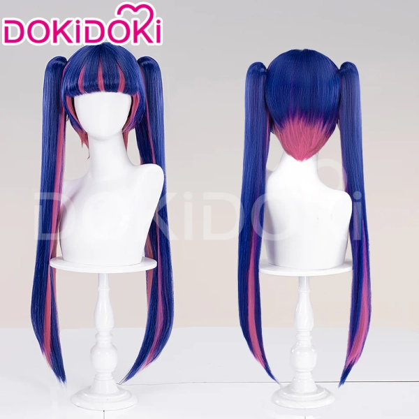 【70cm Wig Ready For Ship】DokiDoki Anime Cosplay Cosplay Wig Long Straight Blue Pink Hair | 70cm Wig Only-Ready For Ship