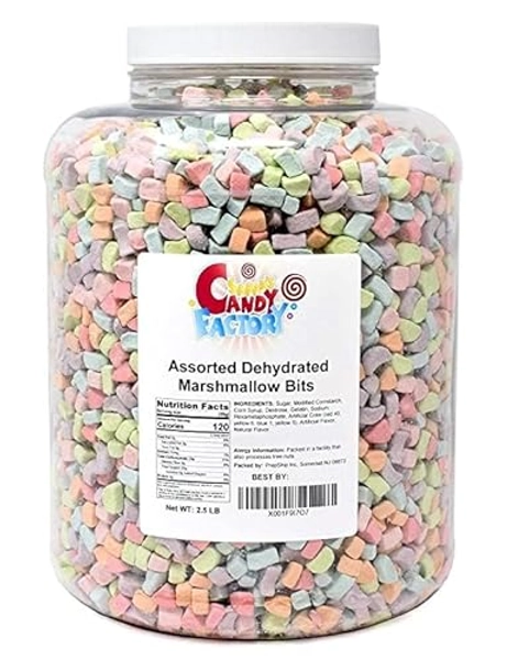 Sarah's Candy Factory Assorted Dehydrated Marshmallow Bits in Jar, 2.5 Lbs (updated)