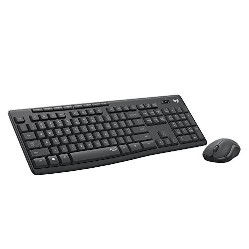 Logitech MK295 Wireless Mouse & Keyboard Combo with SilentTouch Technology, Full Numpad, Advanced Optical Tracking, Lag-Free Wireless, 90% Less Noise - Graphite - Black