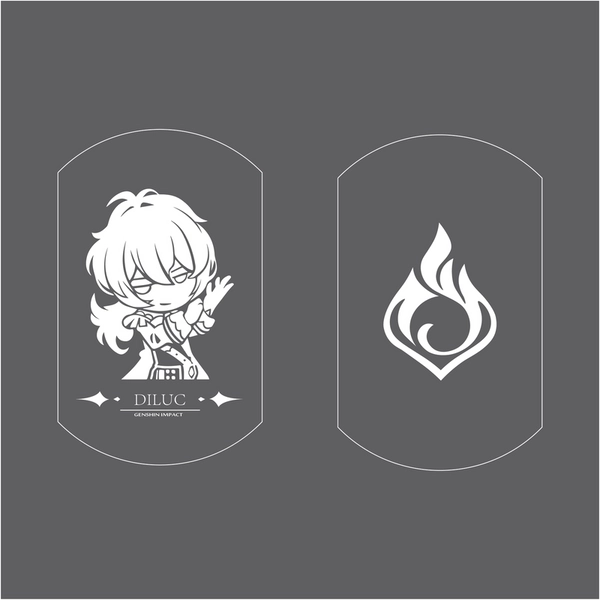 Genshin Impact Necklace Genshin Keychain Metal Pendant Necklace Klee Xiao Zhongli Venti Paimon Genshin Accessories - Diluc