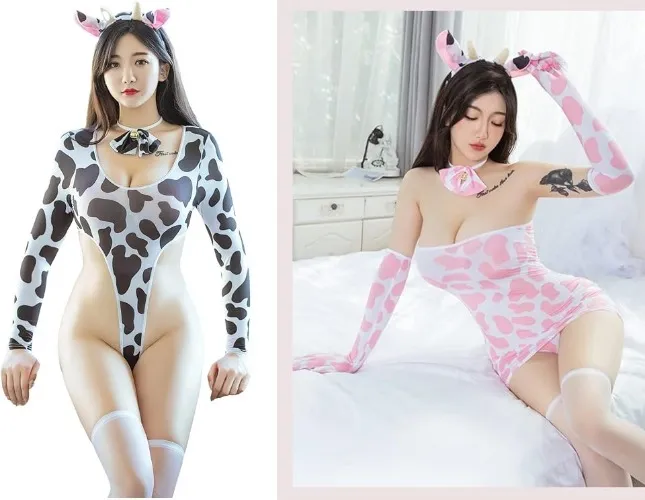 2 different pcs of SINROYEE Womens Anime dress Cow cosplay