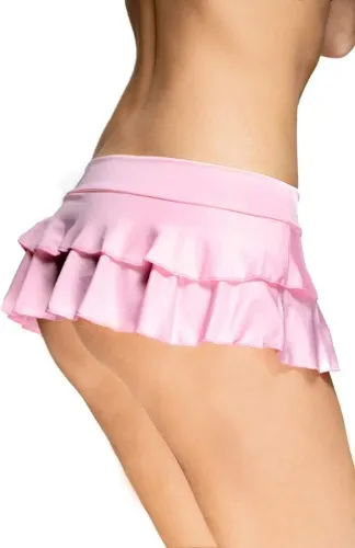 Pin Up Doll Mini Skirt, Pleated and Ruffled, Mini Skirts for Women Sexy, Micro Mini Skirt, Neon Skirts Available, Mini Skirts - Medium Short - Pink