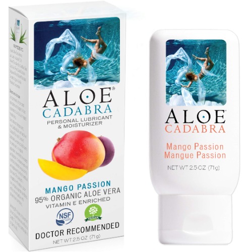 Aloe Cadabra Flavored Personal Lubricant Organic Passion Lube for Women, Men & Couples, Mango Passion 2.5 Ounce - Mango Passion 2.5 Ounce (Pack of 1)