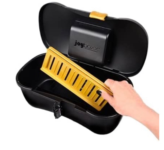 Joyboxx + Playtray LIMITED EDITION - The #1 Toy Box for Adults - Hygienic Clean and Lock Storage System, Made in the USA, Non-Toxic, Recyclable (Gold) - Gold