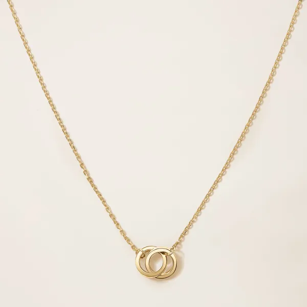 14k Solid Gold Interlocking Necklace