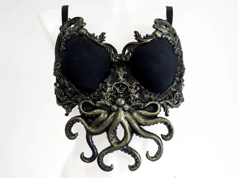 Tentacle Bustier - Dark Siren | ALL SIZES | SEO: Cthulhu Lovecraft Sea Witch Gothic Mermaid Octopus Bra Plus Size