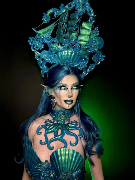 READY TO SHIP - Sunken Siren | Octopus Choker | Sale Halloween Mermaid Bra Headpiece Hat Wearable Art Tentacle Gothic Octopus Tentacles