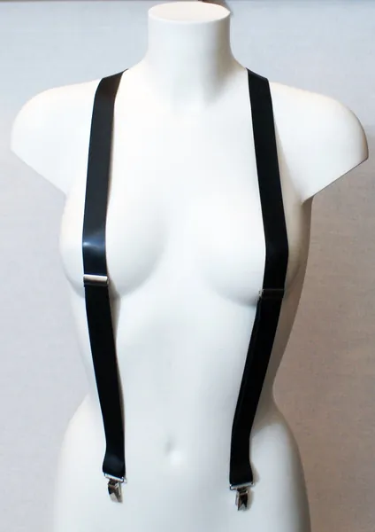 Unisex Latex Braces Suspenders - Black