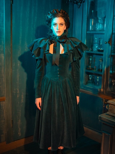 CRIMSON PEAK™ Lady Lucille Victorian Dress with Capelet in Teal | M