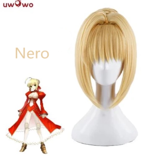 【Pre-sale】UWOWO Fate Grand Order Nero 35cm long Gold Lace None Cosplay Wig