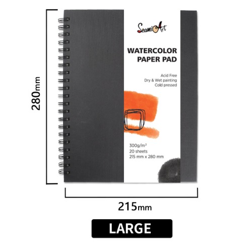 SeamiArt Watercolor Drawing Travel Hand Notedbook 300gsm Cold Pressed Paper 20 Sheets
