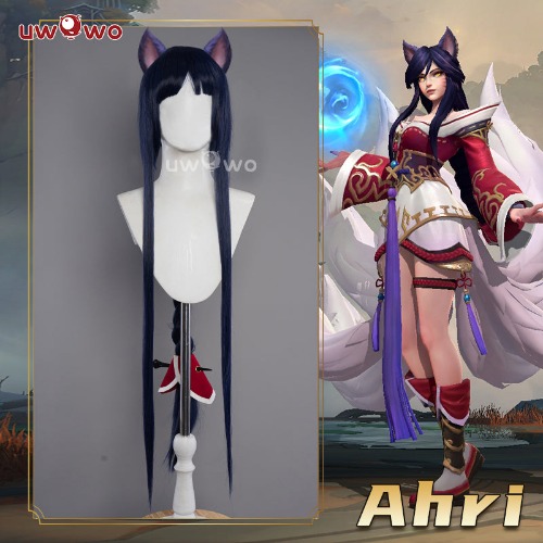 Uwowo League of Legends/LOL: Ahri Champion Nine Tailed Fox Wild Rift WR ASU Cosplay Wig Long Hair - No Ears