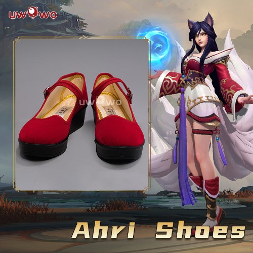 Uwowo League of Legends/LOL: Ahri Champion Nine Tailed Fox Wild Rift WR ASU Cosplay Shoes - 39