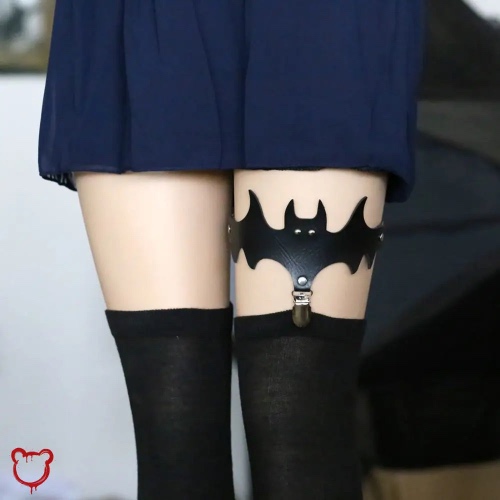Black Goth Suspender Garter - Black single 17