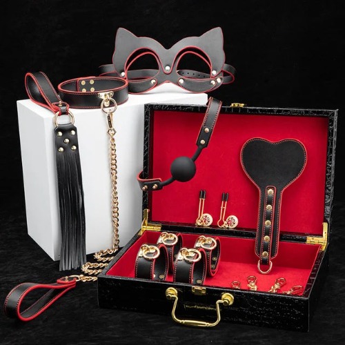 Fifty Shades Play Kit + Box Set - Black/Red With Case