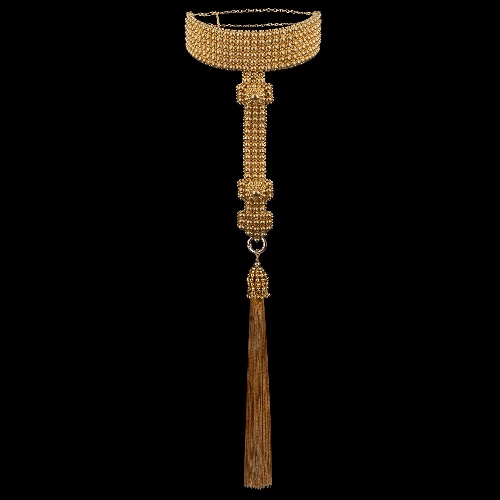 Elohim T-Choker in Gold | With Dark Gold Tassel