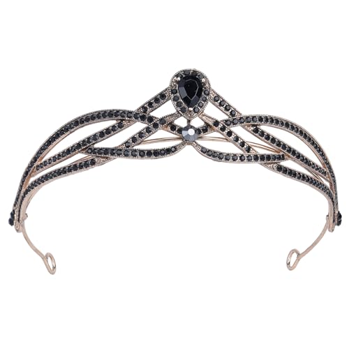 HEWEICSY Tiaras and Crowns for Women,Wedding Tiara for Women Royal Queen Crown Headband Metal Princess Tiara for Bride Birthday Prom - Style 5 ：Black