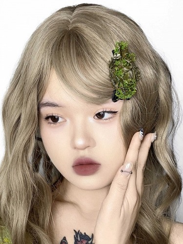 [$6.54]Bronze Butterfly Green Moss Mori Kei Hairclip