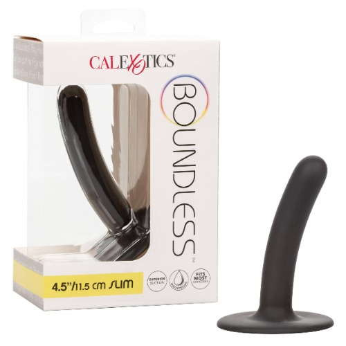 Dildo With Handle - Boundless Slim - 4.5 Inch - Black