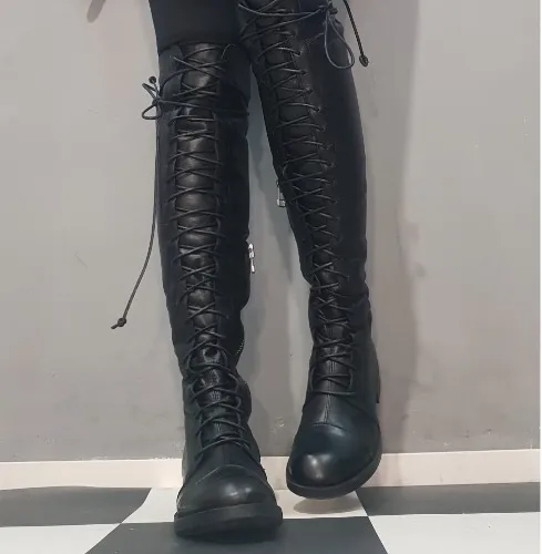 Knee high black boots