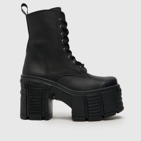 NEW ROCK chunky heeled boots in black