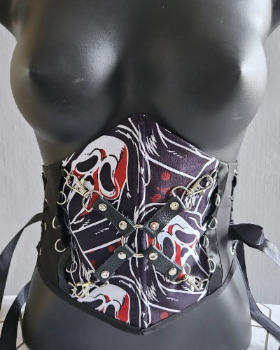 Underbust Corset - Mini Ghostface Design — Luna Designs