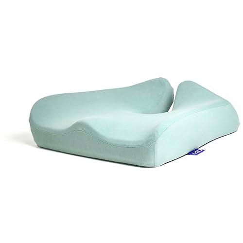 Cushion Lab Patented Pressure Relief Seat Cushion for Long Sitting Hours on Office/Home Chair, Car, Wheelchair - Extra-Dense Memory Foam for Hip, Tailbone, Coccyx, Sciatica - Wellness Green - Wellness Green